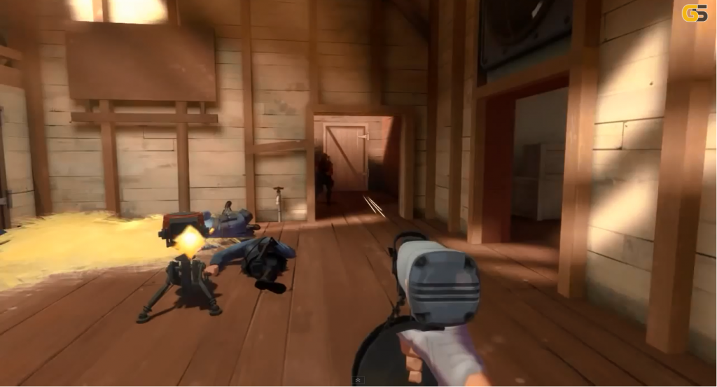 It's actually modeled with projectiles in TF2, they dropped it right before the game came out. So pistol fans, deal with the fact that you're using TF2's sloppy secondary. Picture from GamerSpawn's Youtube channel.
