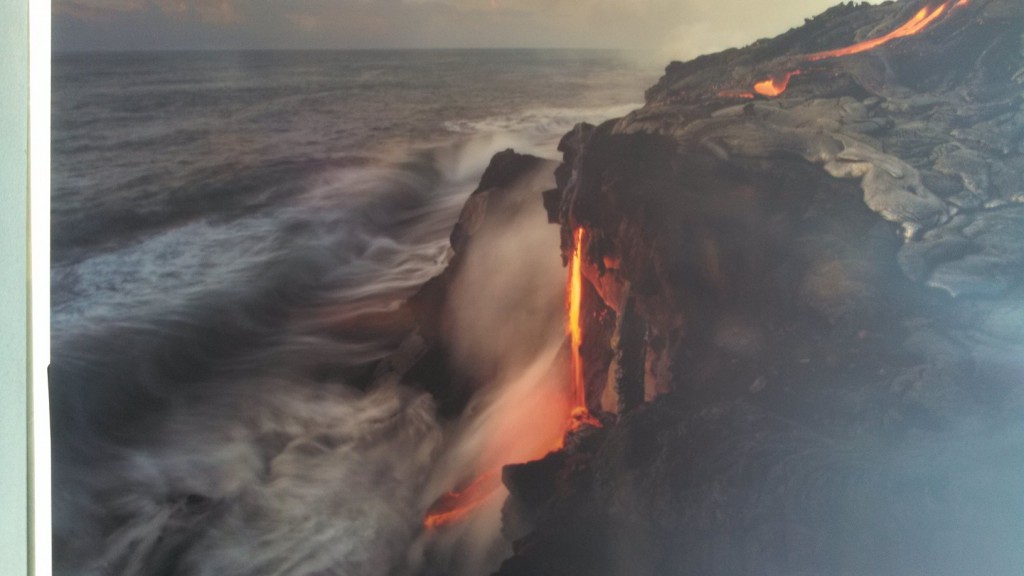 People come far and wide to see this picture of a picture of a lava flow. The real one was closed, thanks Obama!