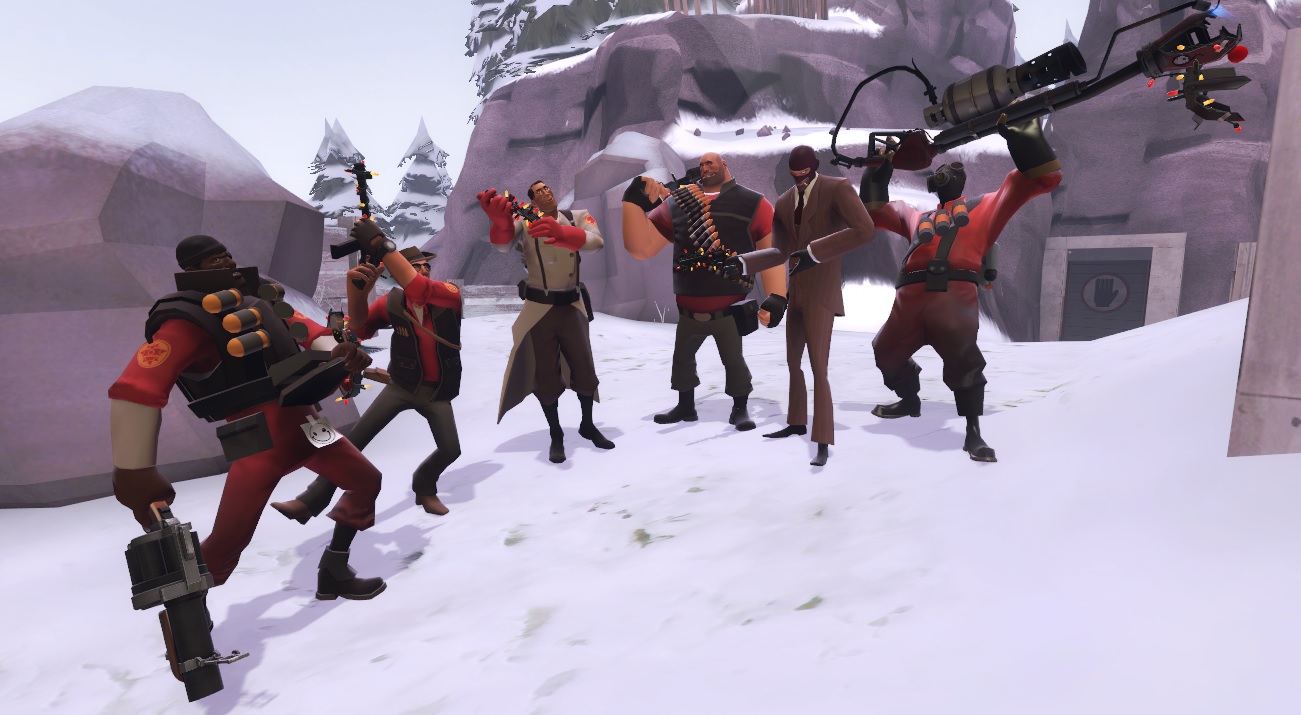 Festive Weapons! Not including Soldier and Engy, who share with Heavy, and Scout, because fuck Scout.