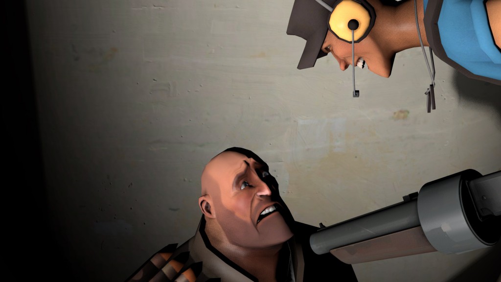 Heavy is scared by scout and his scattergun. For a good reason.