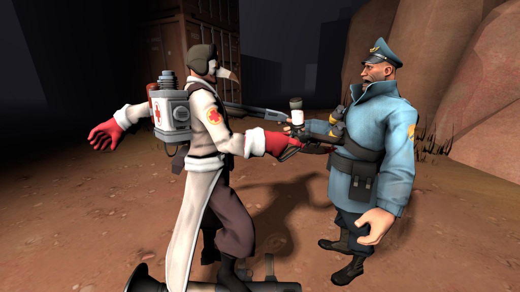 Although this Medic seems to be quite happy. He probably knows how OP the Vita-Saw is.