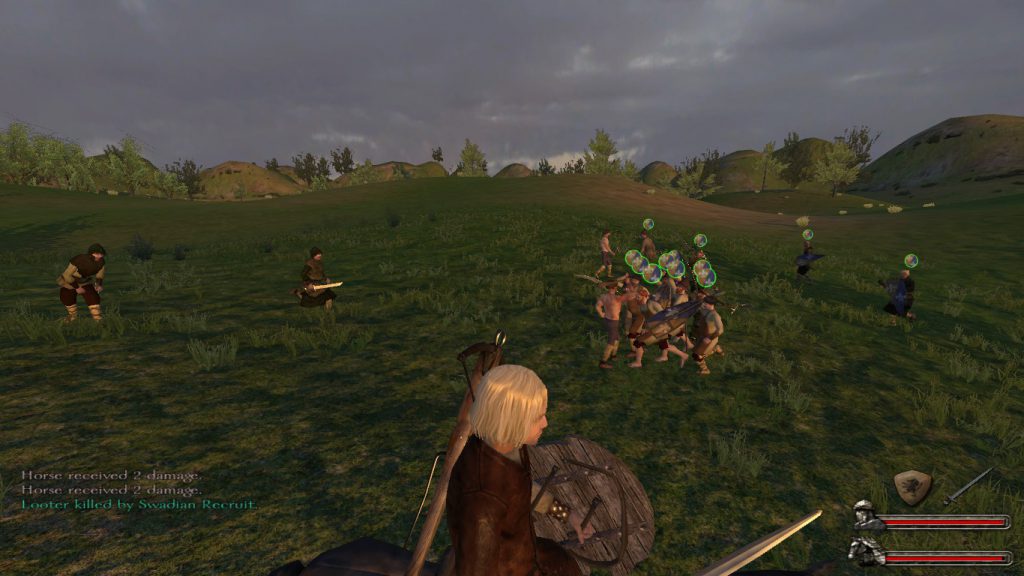 A bunch of peasants fighting a handful of lowly bandits. That's what your first few battles will look like.