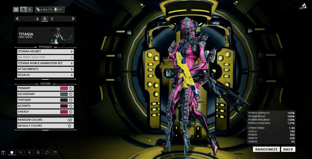 In the mean time, here's a colour scheme to try and hide the ugly thing on my warframes' necks.