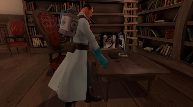 Medic at a computer