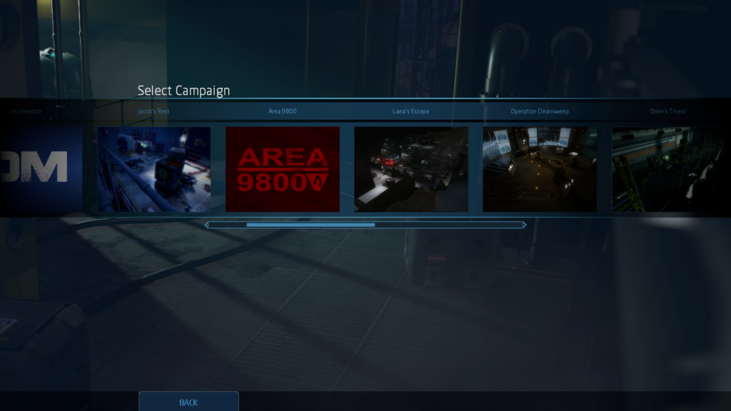 Campaign selection screen