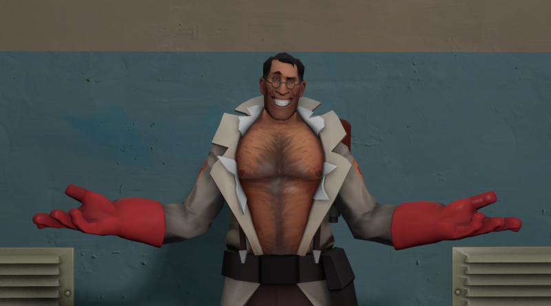 TF2 Hat of the Week on X: This week's cosmetic is the Burly Beast, which  is for the Medic. It rips open his coat to reveal a muscular chest and  torso with