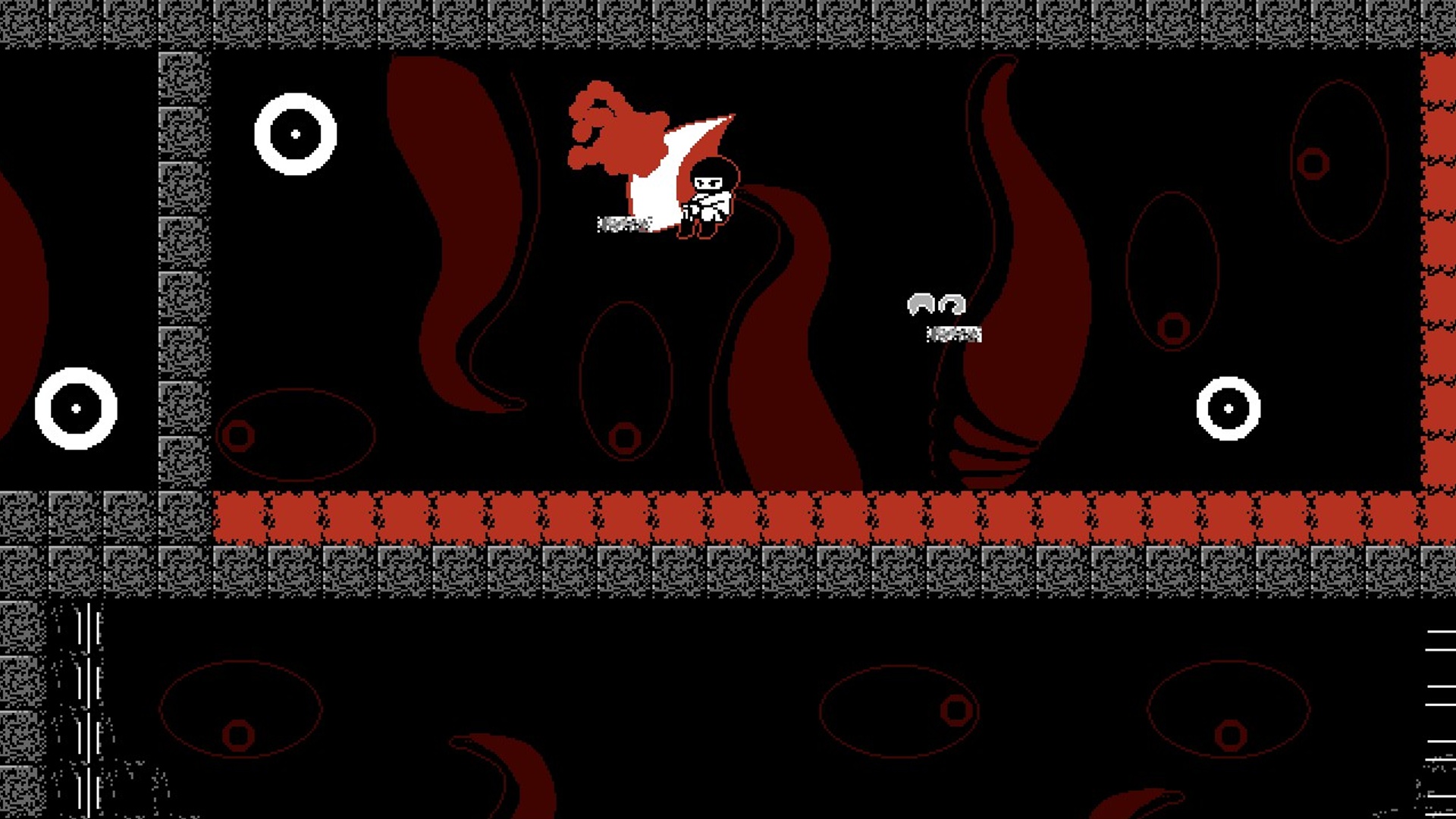 Slicing an enemy in mid-air as the Ninja leaps to the next platform.