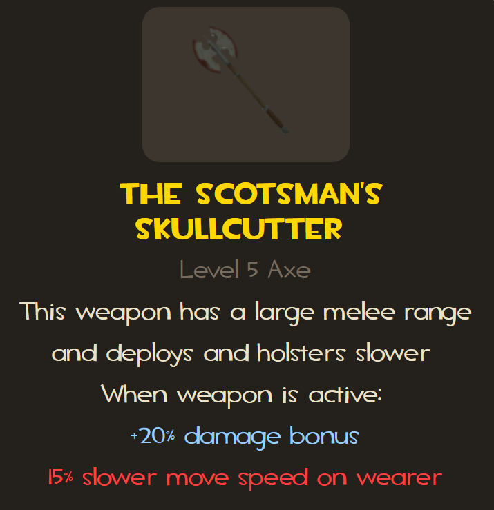 Stats of the Skullcutter