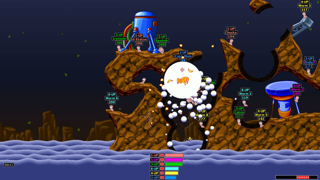 That being said, the early Worms games have their own unique look. The first Worms game was a lot less cuddly than Worms Armageddon.