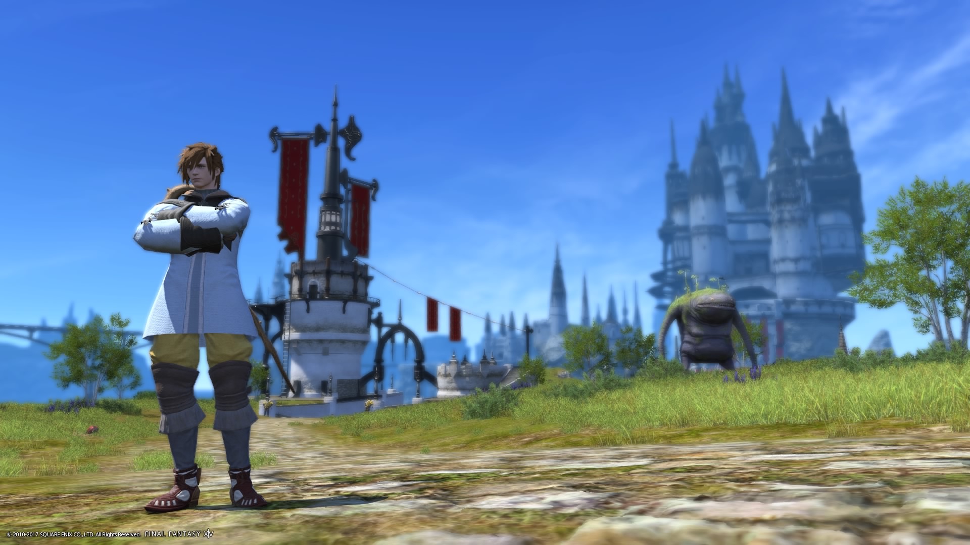 Outside Limsa Lominsa currently playing as a White Mage.