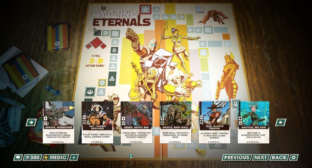 These are all the characters currently available in The Amazing Eternals