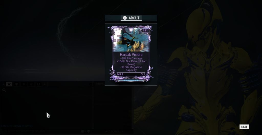This is one of my favourite rivens. The Harpak isn't an amazing weapon, but in 2 rolls I got this beautiful thing.