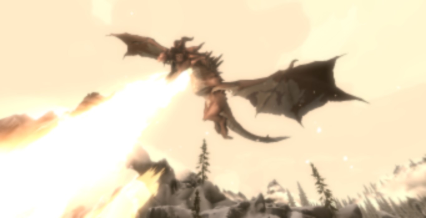 dragon breathing fire skyrim