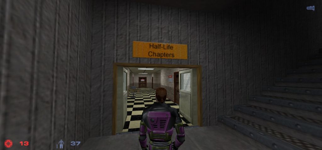 This is where you go to choose what chapter of Half-Life you want to play.