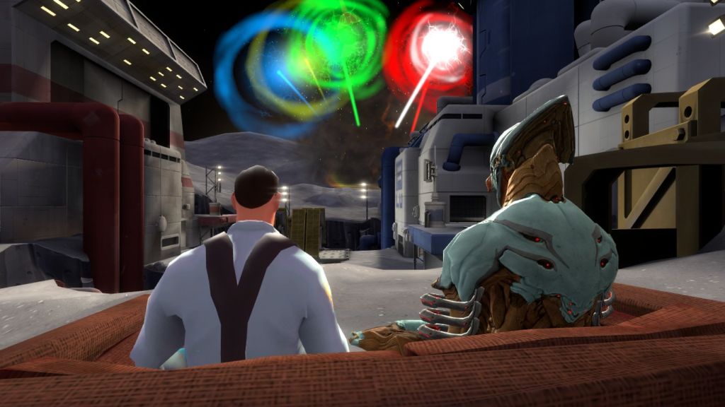 Medic and Volt, simply chilling out and watching fireworks