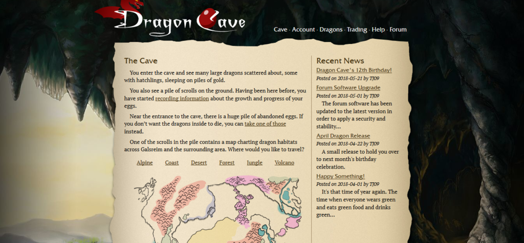 Dragon Cave home page