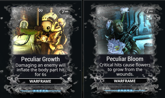 The two currently available Peculiar Mods, Growth and Bloom