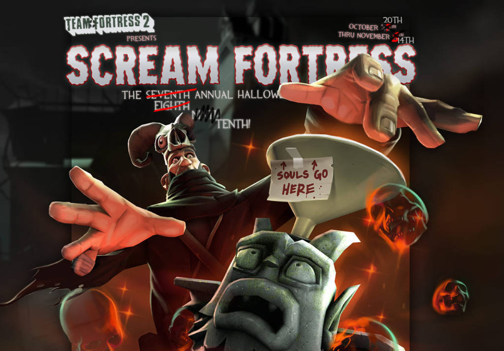 A spoof Scream Fortress X update page