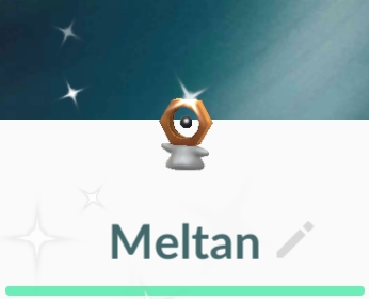 A shiny Meltan. The only difference is a darker body and a blue tail.