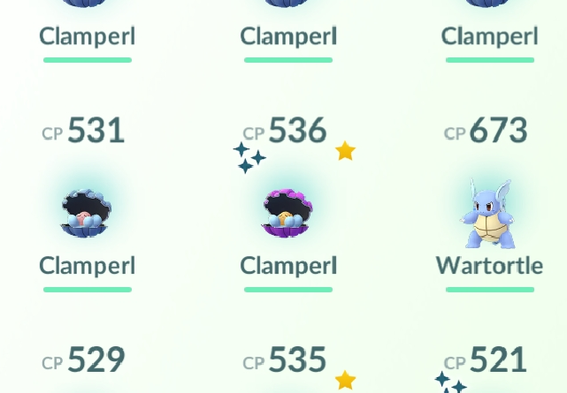 Plenty of Clamperls and also other, unusual Pokemon...