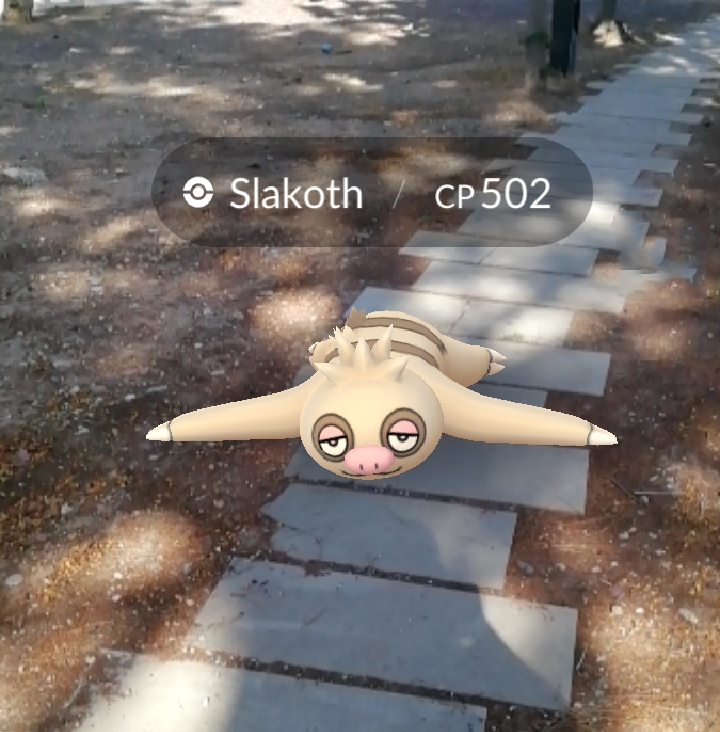 A Slakoth in the wild on Community Day