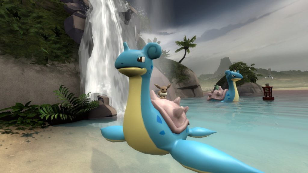 Lapras and Shiny Eevee