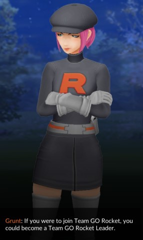 Team Go Rocket Grunt thinks I could be their leader.