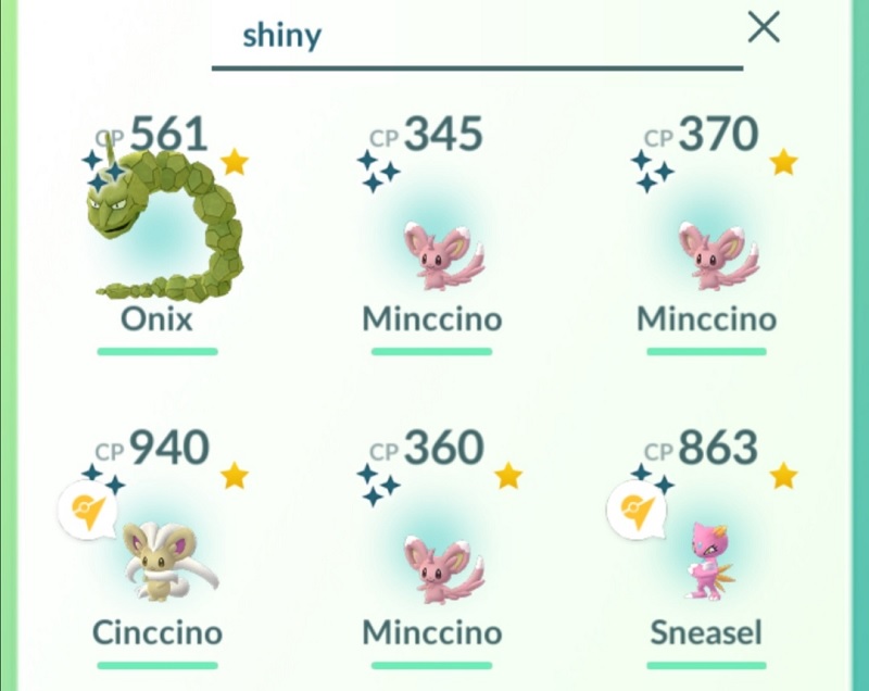 The shinies I caught on 02/02/2020