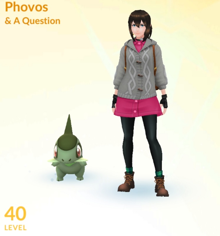 Phovos and her Axew, at level 40. Level 40! Finally!