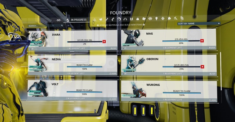Just some of the Warframes I have ready to go.