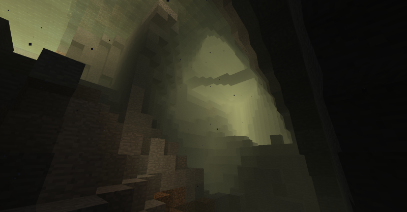 Inside an aquefier in a vast cave