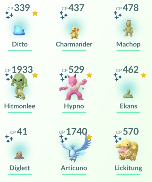 Shinies I caught on the tour.