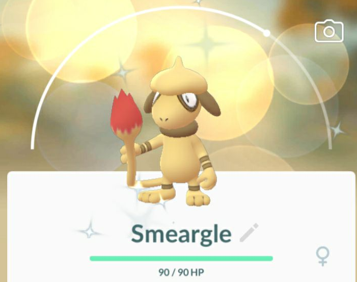 A Shiny Smeargle from the limited Pokemon Snap event