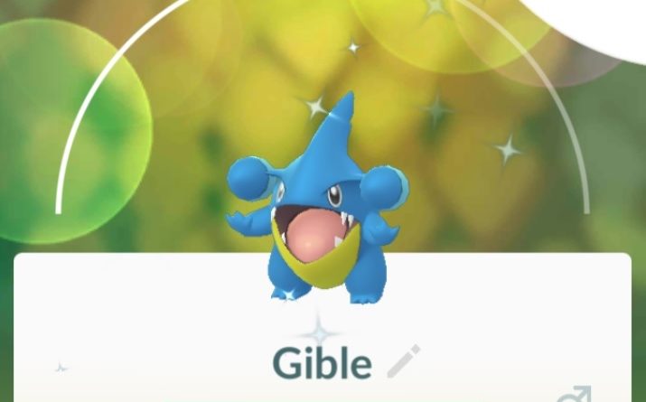 A shiny Gible in Pokemon GO