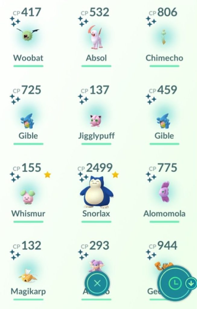 A small sample of the shinies I caught