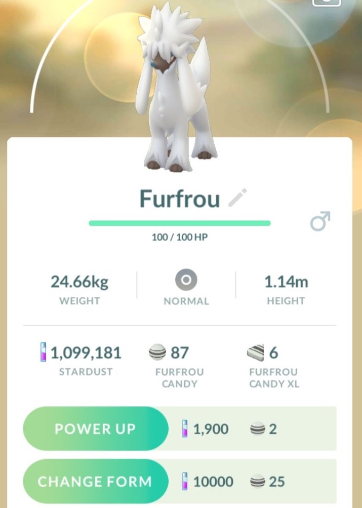 Furfrou with the Change Form button