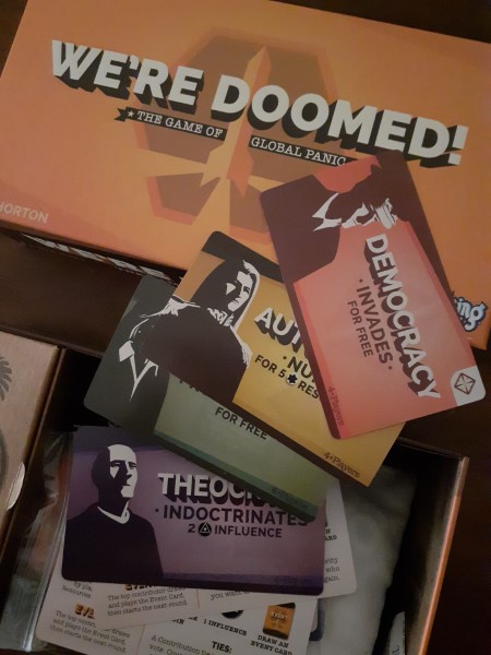 A look inside the box, showing off the different governments you can play as
