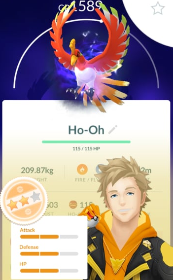 A Ho-Oh with the worst stats possible