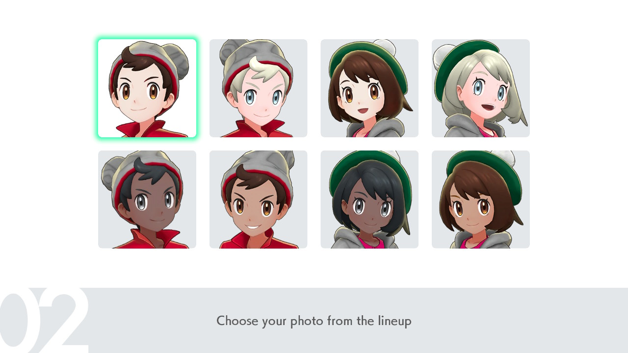 Picking a character in Pokemon Shield