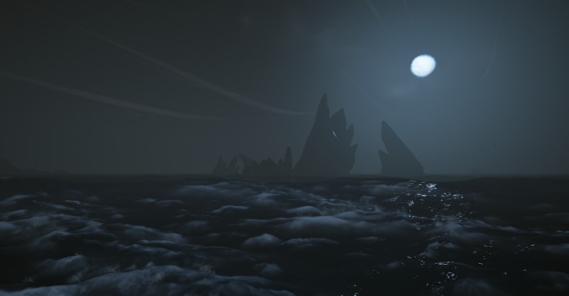A bright night in the Sea of Thieves