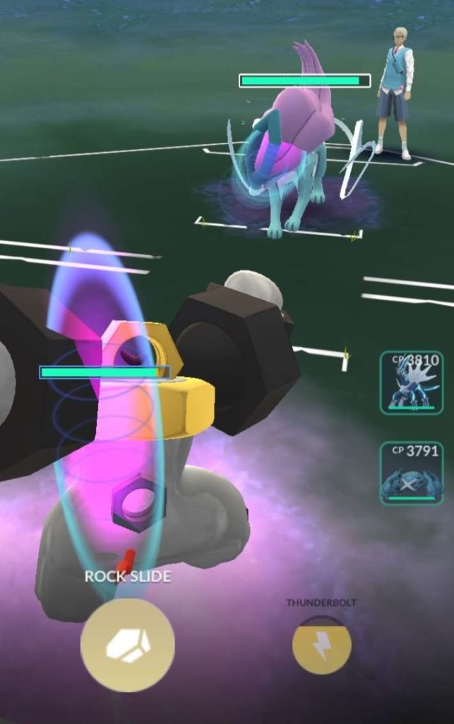 Melmetal in battle with Suicune
