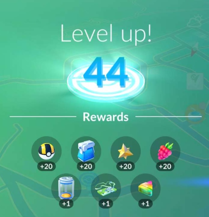 Reaching level 44 in Pokemon GO