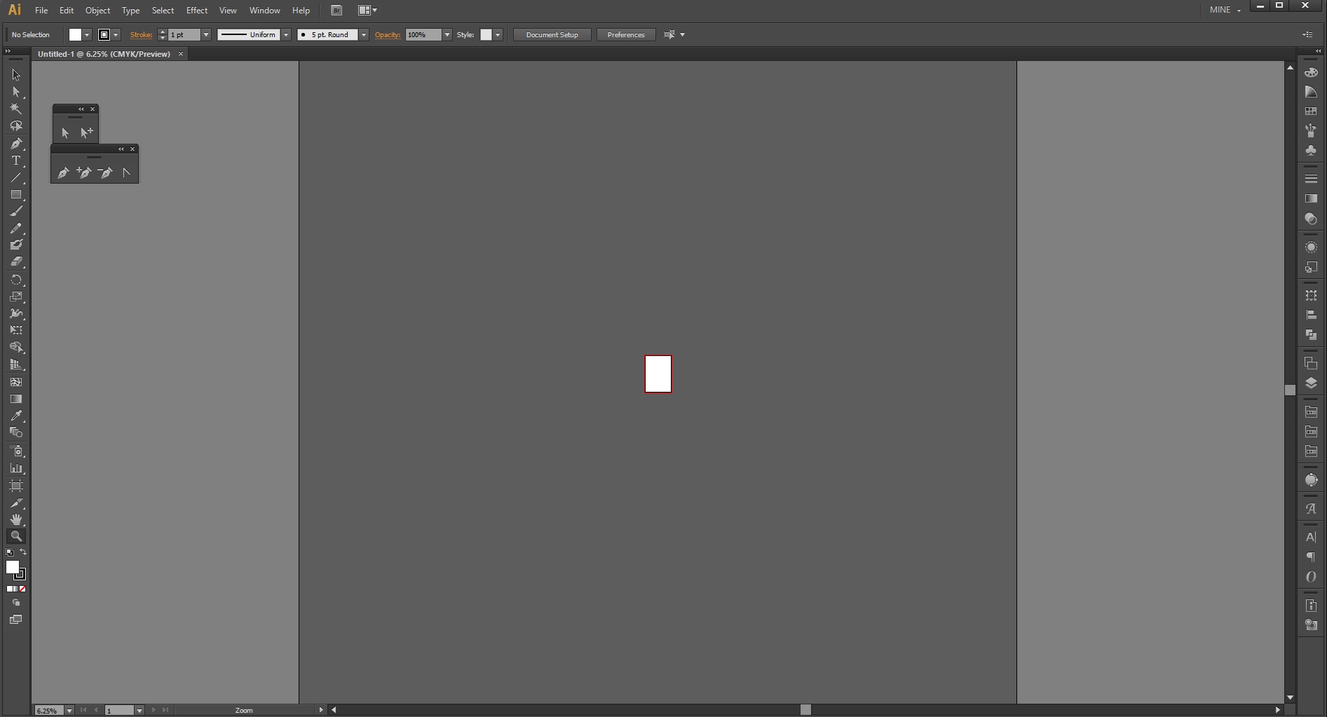An A4 sheet of paper in Illustrator's workspace