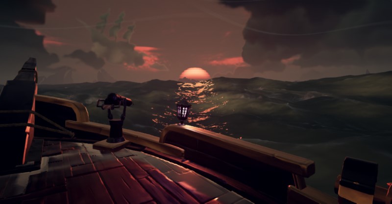 Sunset on the Sea of Thieves