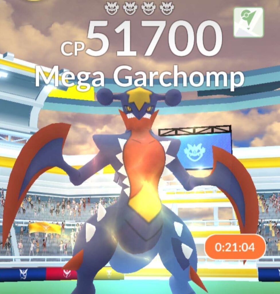 A Mega Garchomp raid