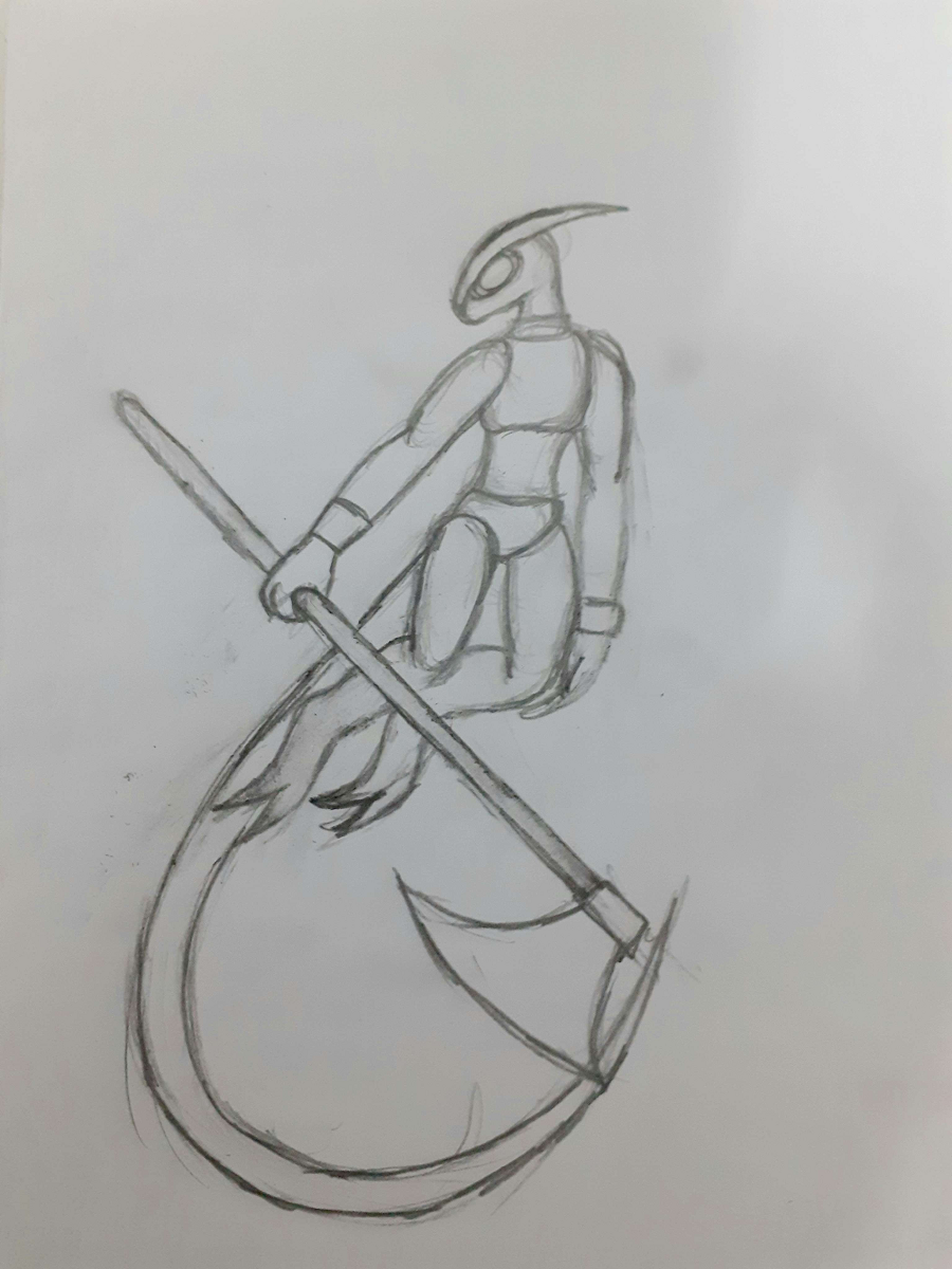 Drawing of a death god