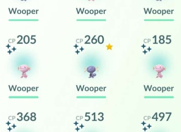 A collection of shiny Woopers
