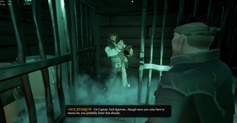 Jack Sparrow, locked up beneath the Ferry of the Damned