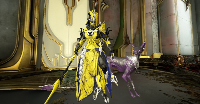 Dagath and a Kavat, because I couldn't be bothered to load Duviri and get a horse.