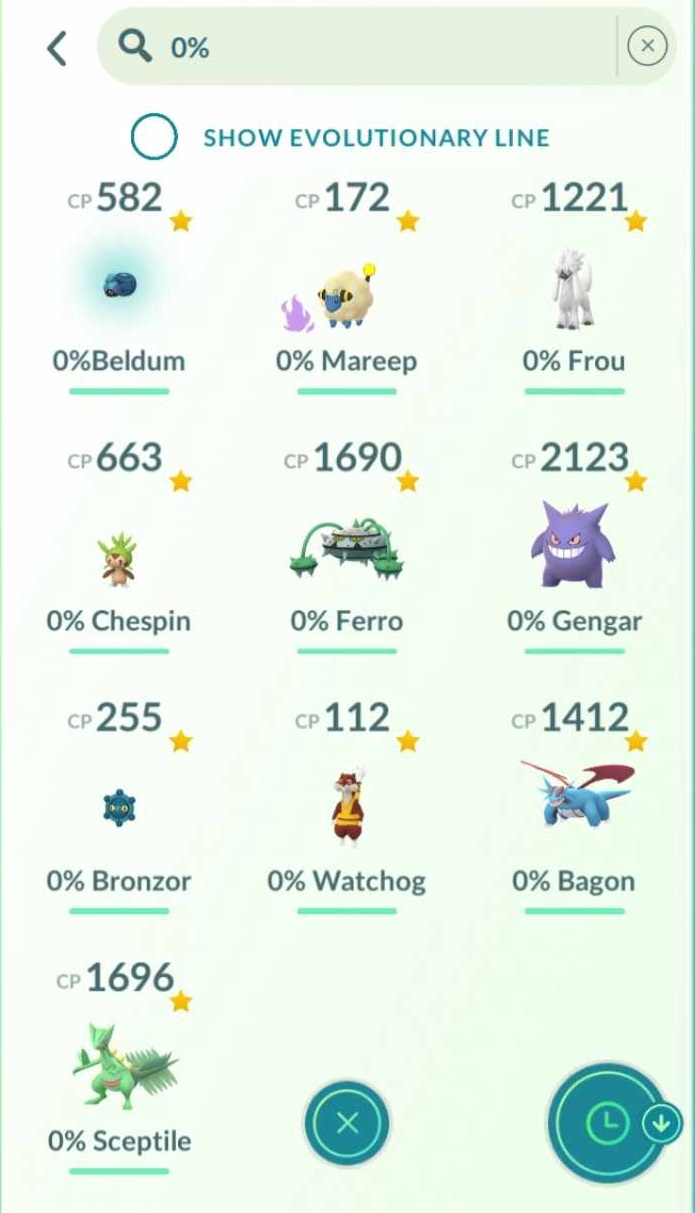 A collection 0f 0% Pokemon